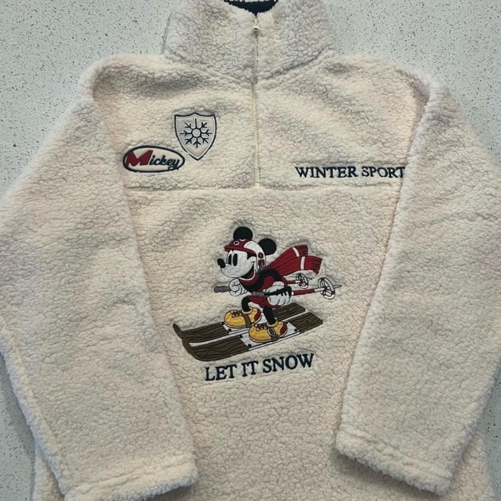 Disney Mickey Mouse Warm Sherpa Cream Winter Ski